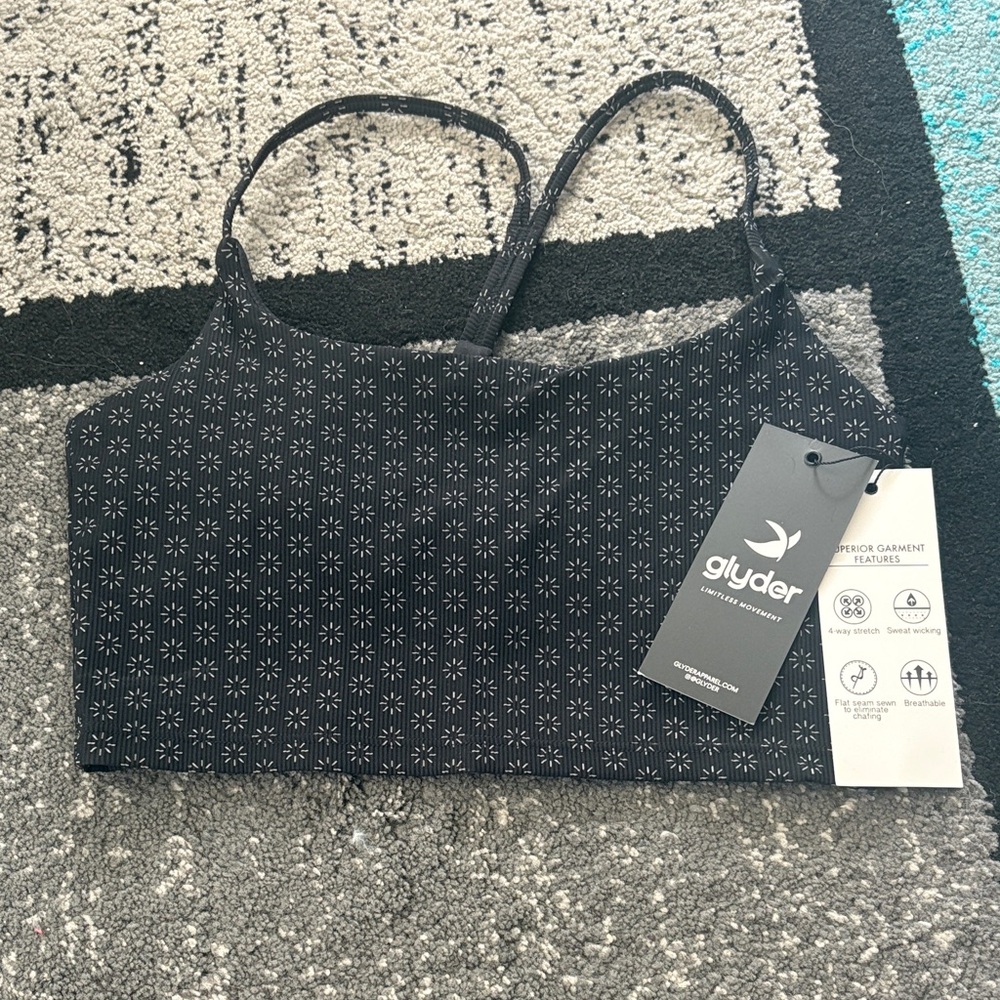 Glyder Charcoal Floral Sports Bra